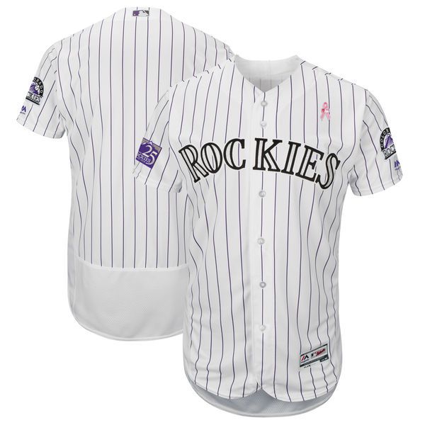 Men Colorado Rockies Blank White Mothers Edition MLB Jerseys->colorado rockies->MLB Jersey